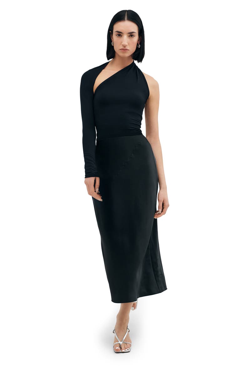 Manhattan One-Shoulder Top, Alternate, color, BLACK