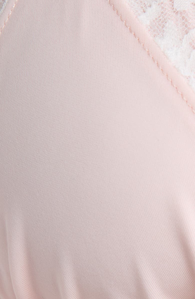 PacSun Annalise Lace Trim Triangle Bikini Top, Alternate, color, Pink Dogwood/ Pink / Lace