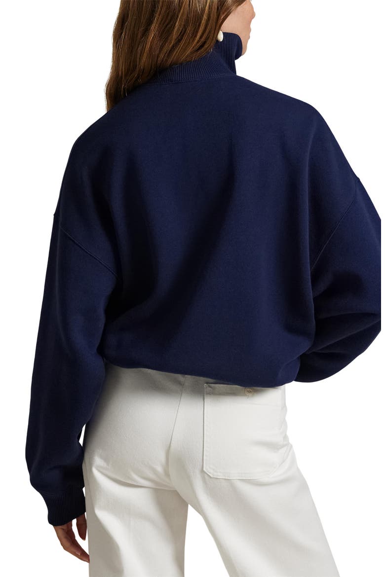 Rib Trim Mock Neck Pullover, Alternate, color, CRUISE NAVY