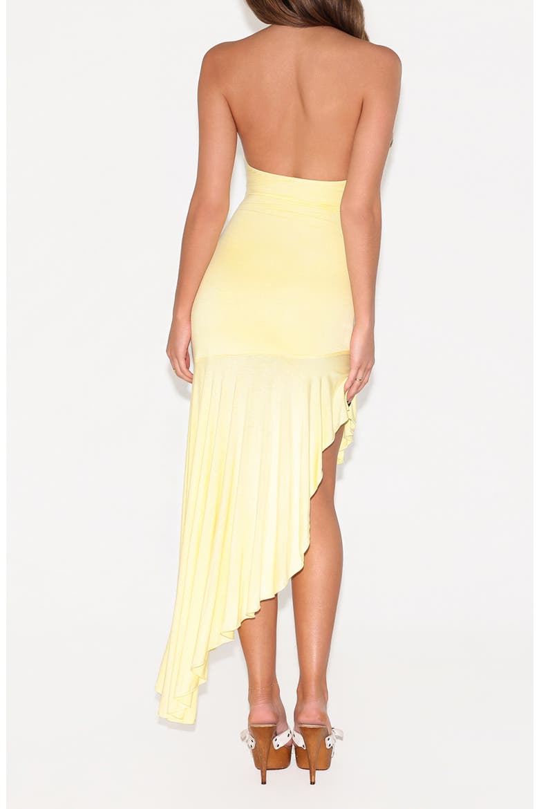 Lile Cutout Halter Midi Dress, Alternate, color, BUTTER YELLOW