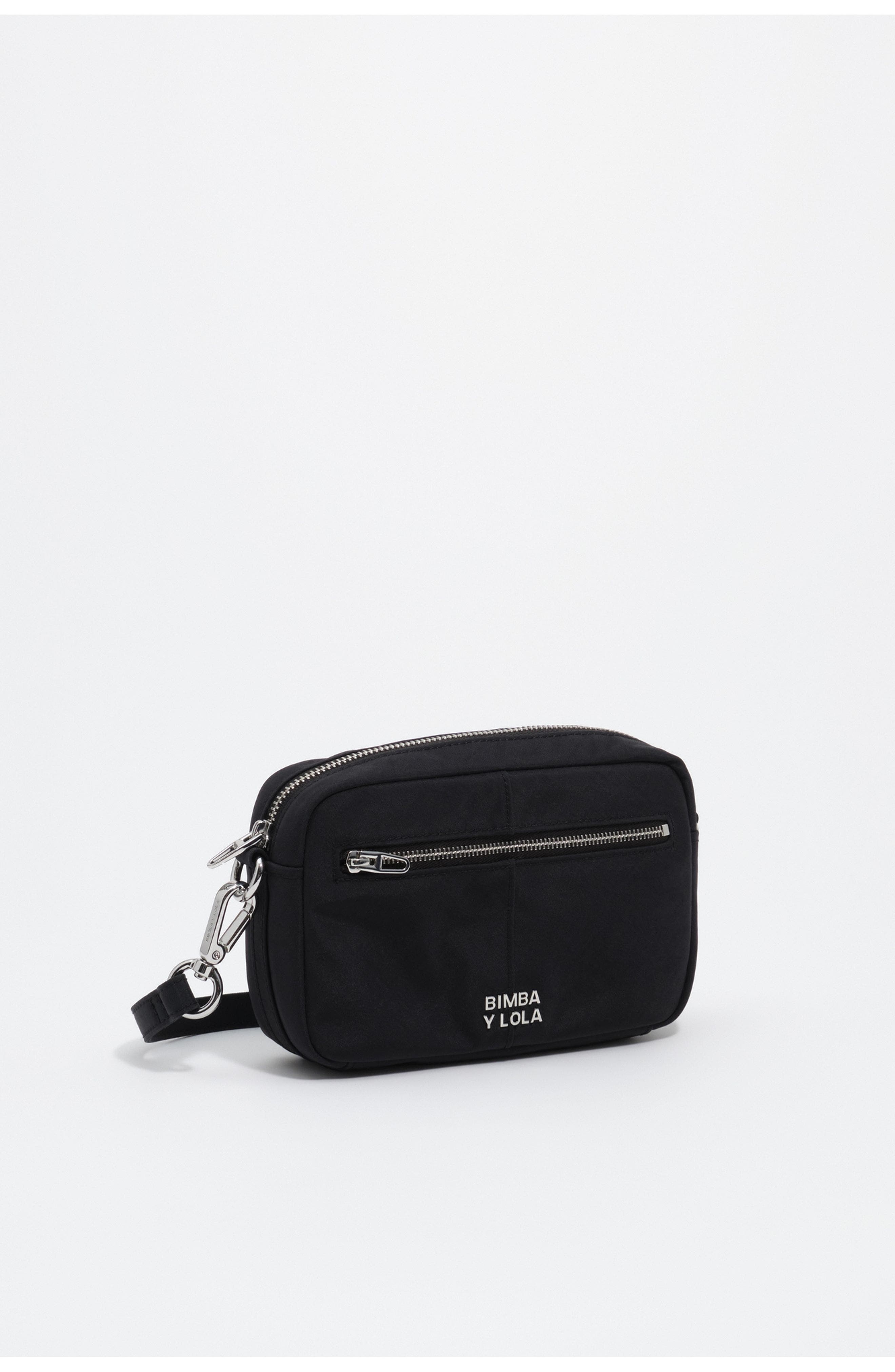 Small Nylon Crossbody Bag, Main, color, BLACK