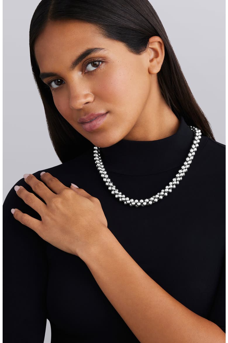 Caviar Bubbly Beaded Necklace, Alternate, color, STERLING SILVER