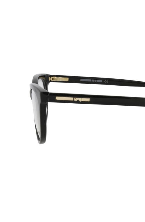 Alexander Mcqueen Mcqueen 53mm Cat Eye Optical Glasses In Black Black Transparent