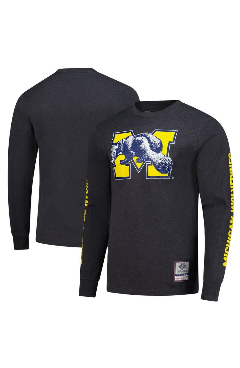 Mitchell & Ness Men's Mitchell & Ness Charcoal Michigan Wolverines Team Pride Long Sleeve T-Shirt, Alternate, color, Charcoal