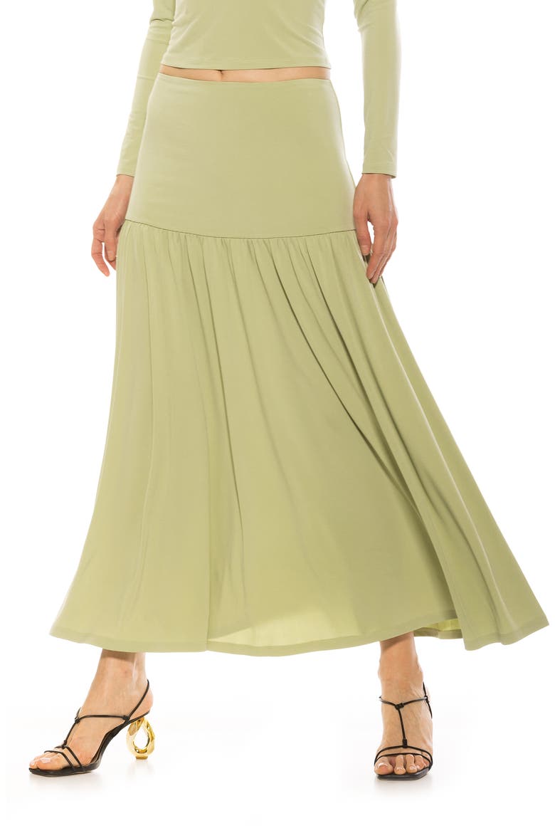 Lia Low Rise Maxi Skirt, Alternate, color, SAGE