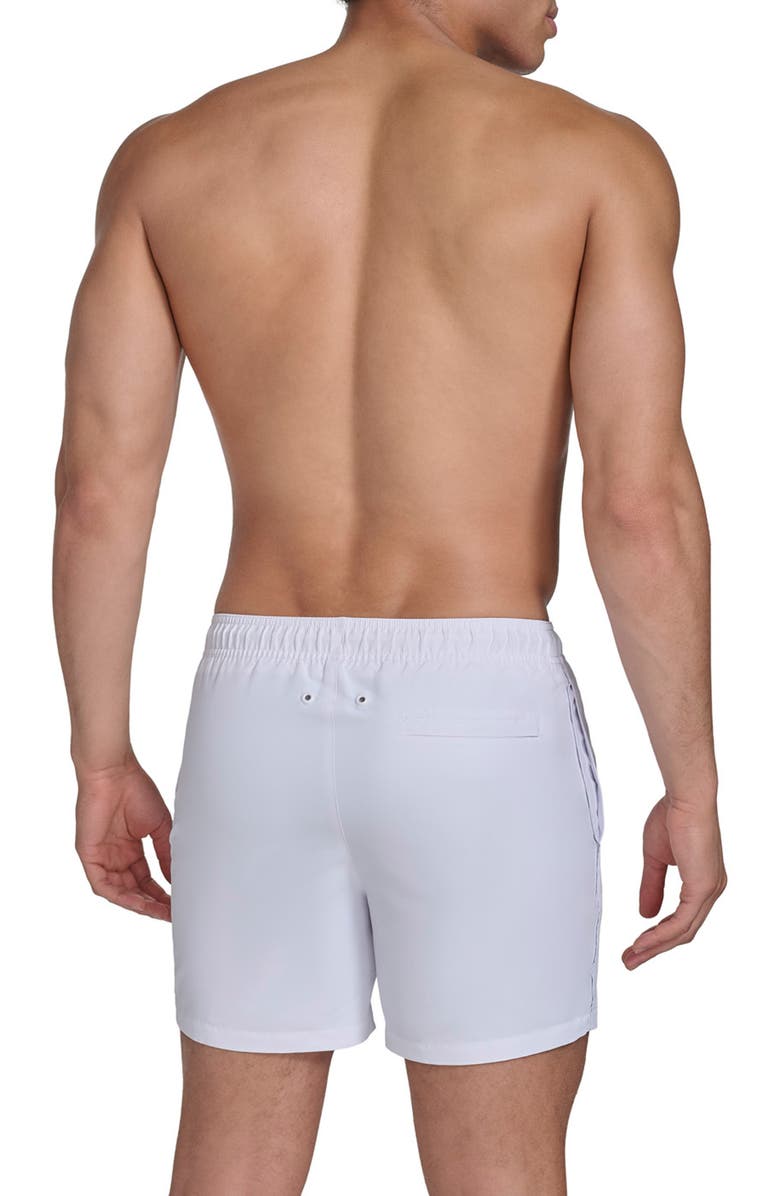 Calvin Klein Logo Piping Swim Trunks, Alternate, color, White