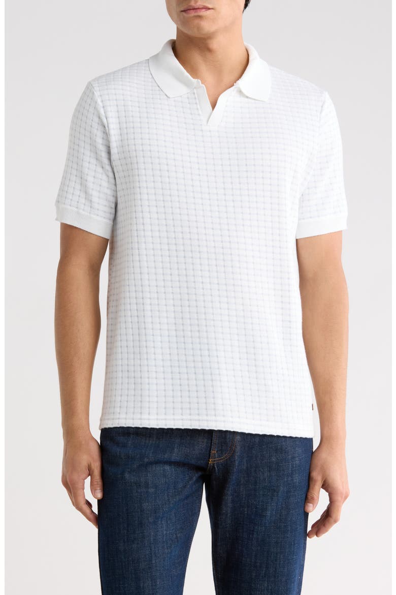 Writhan Johnny Collar Knit Polo, Main, color, WHITE COMBO