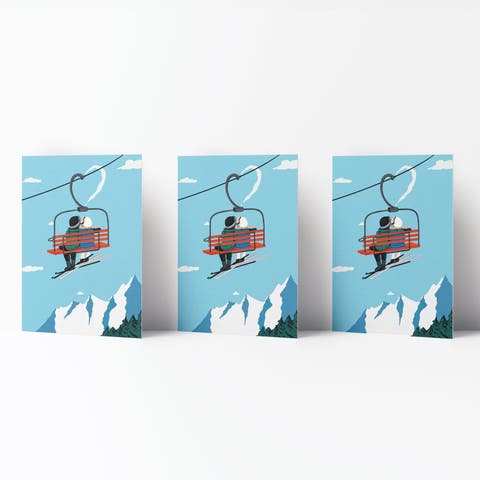 Love/Friendship Greeting Cards "Ski Love"