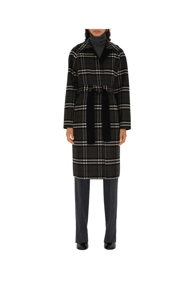Reversible Wool Wrap Coat, Alternate, color, Black