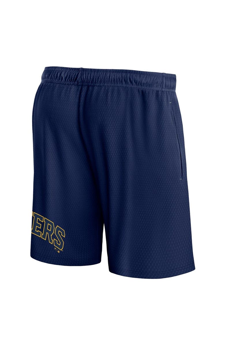 FANATICS Men's Fanatics Branded  Navy Milwaukee Brewers Clincher Mesh Shorts, Alternate, color, 