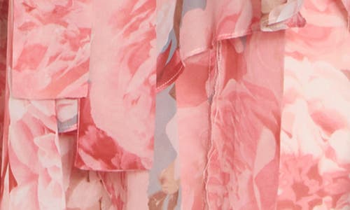 Eliza J Womens Chiffon Floral Maxi Dress In Blush