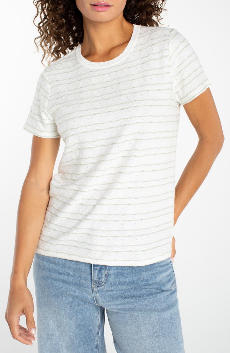 Liverpool Los Angeles Wavy Jacquard Stripe T-Shirt, Main, color, 