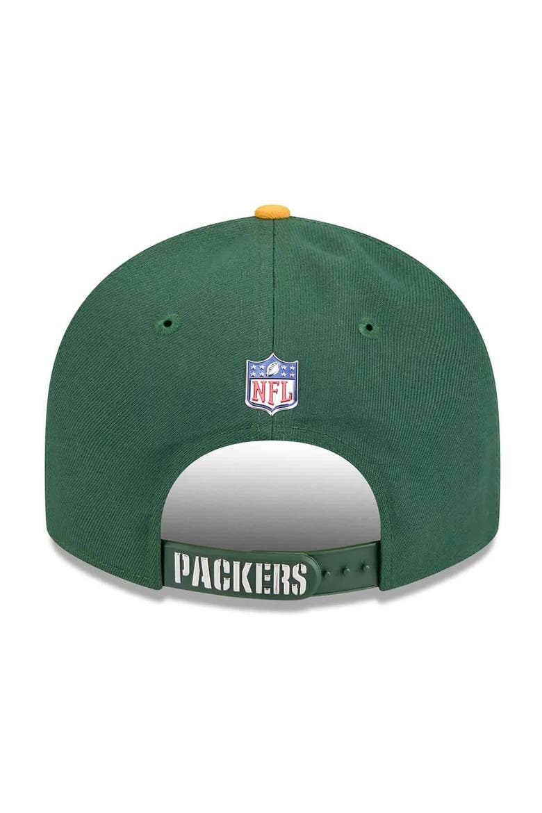 Men's New Era  Green/Gold Green Bay Packers 2026 NFL Draft On Stage Pre-Curved 9FIFTY Snapback Hat, Alternate, color, Green