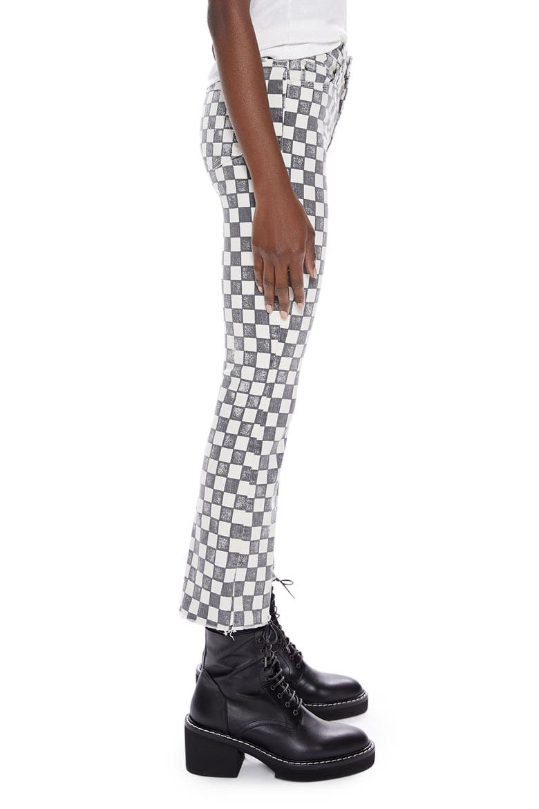 The Insider Checkerboard Frayed Crop Bootcut Jeans, Alternate, color, OYM - ON YOUR MARK