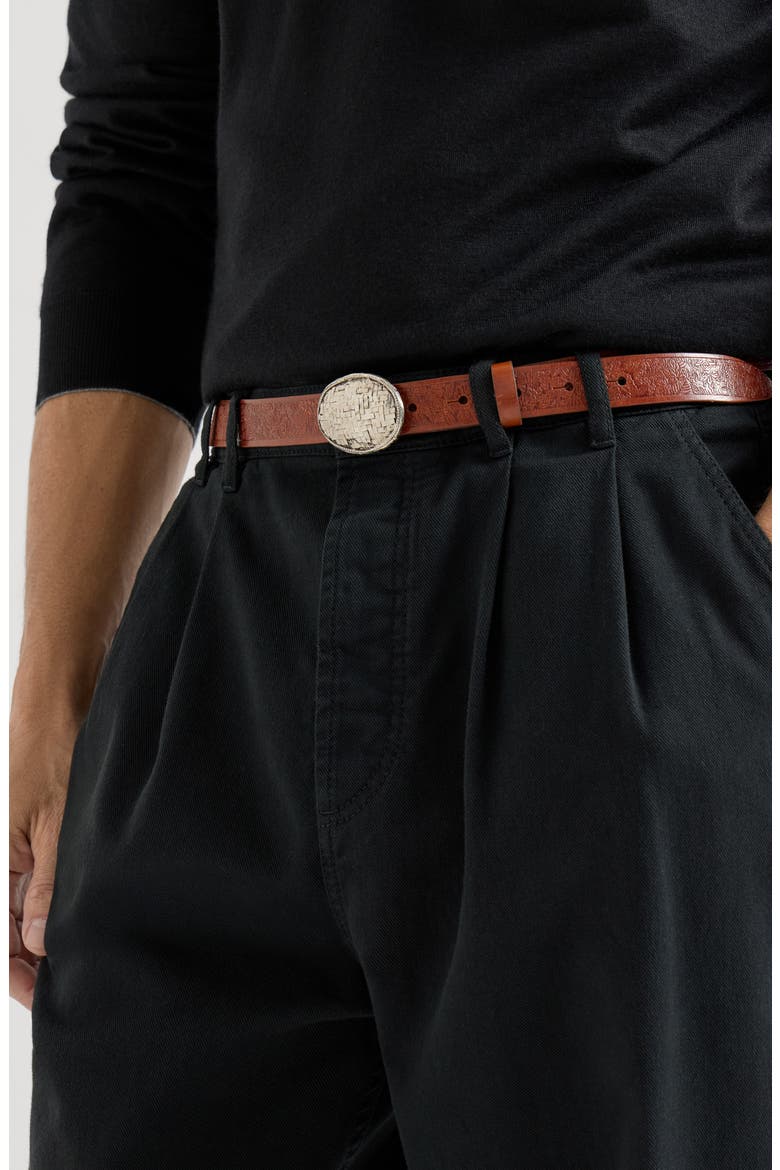Calfskin belt, Alternate, color, Mahogany