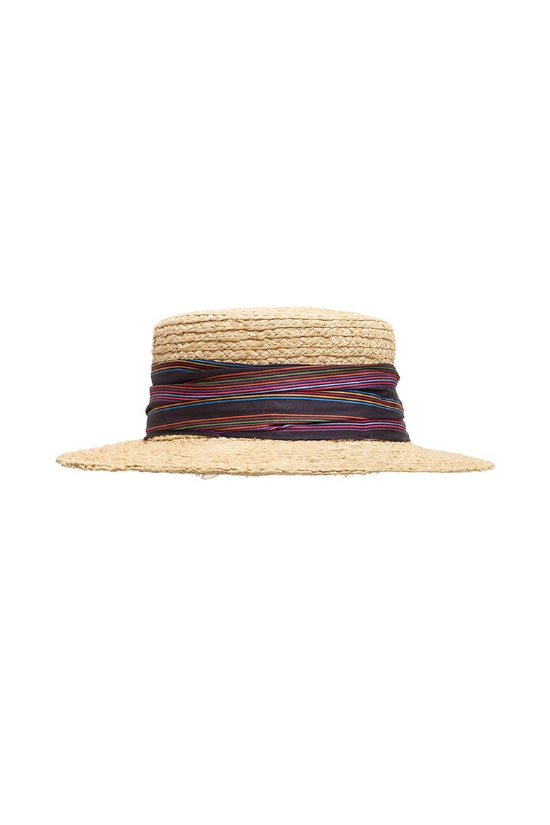 "Frida's Garden" Straw Hat with Ribbon Band, Main, color, Purple