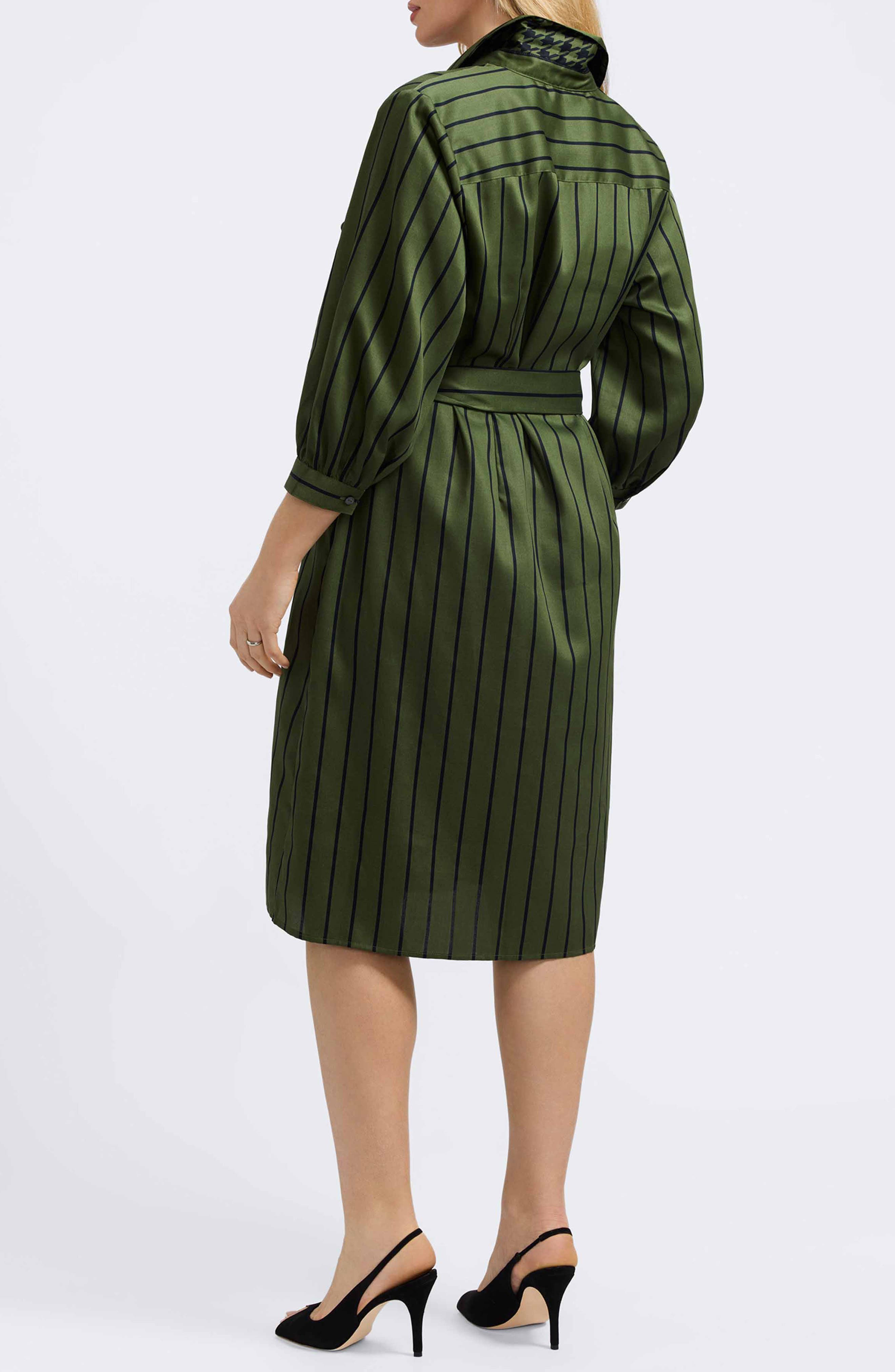 Esther Stripe Cotton Shirtdress - image 2