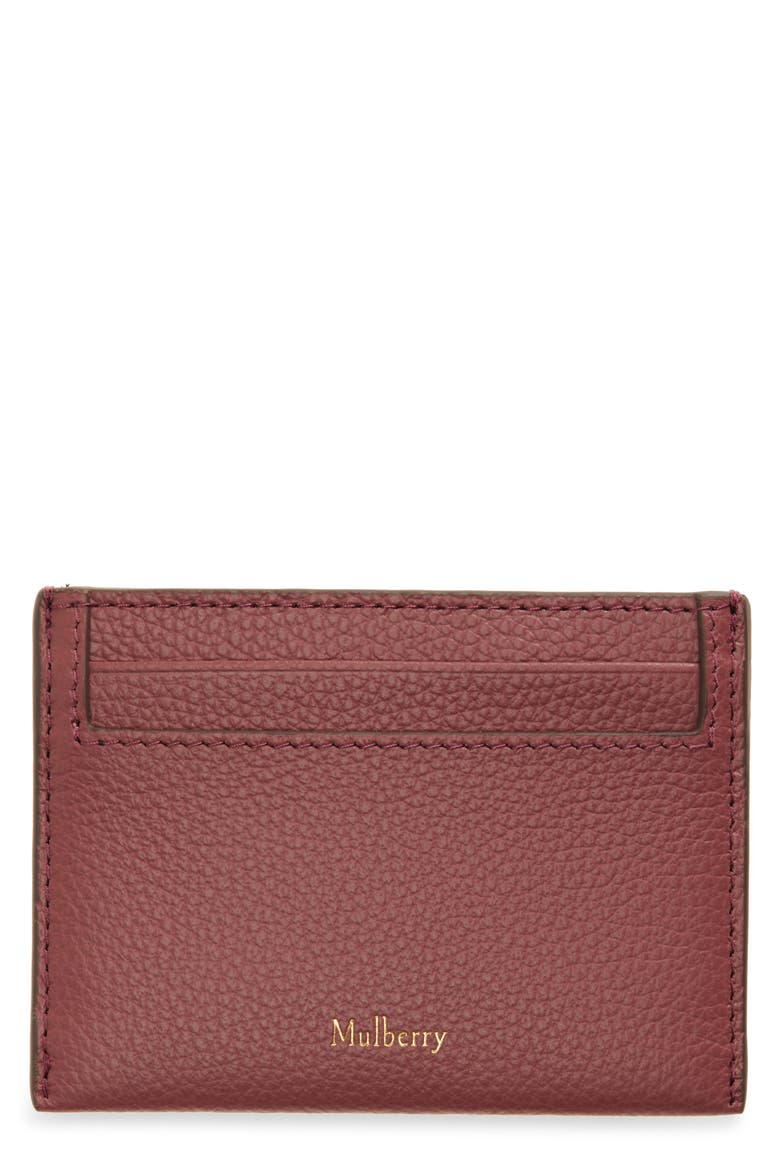 Leather Card Case, Main, color, PINK SCRUMPY