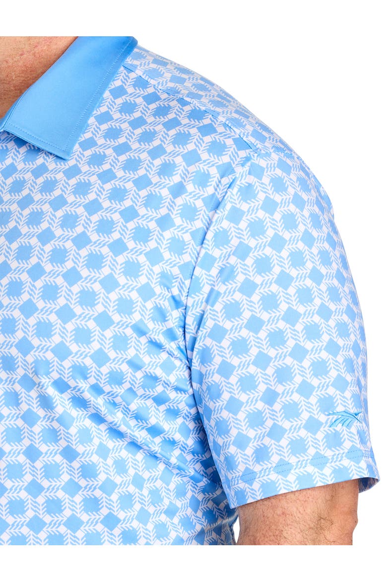 Big & Tall Mosaic Geometric Performance Polo Shirt, Alternate, color, PERI BLUE