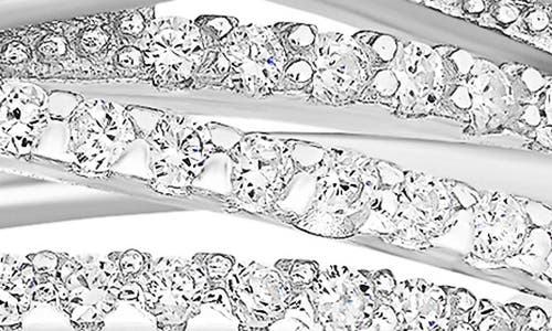 Queen Jewels Crossover Cubic Zirconia Ring In Silver