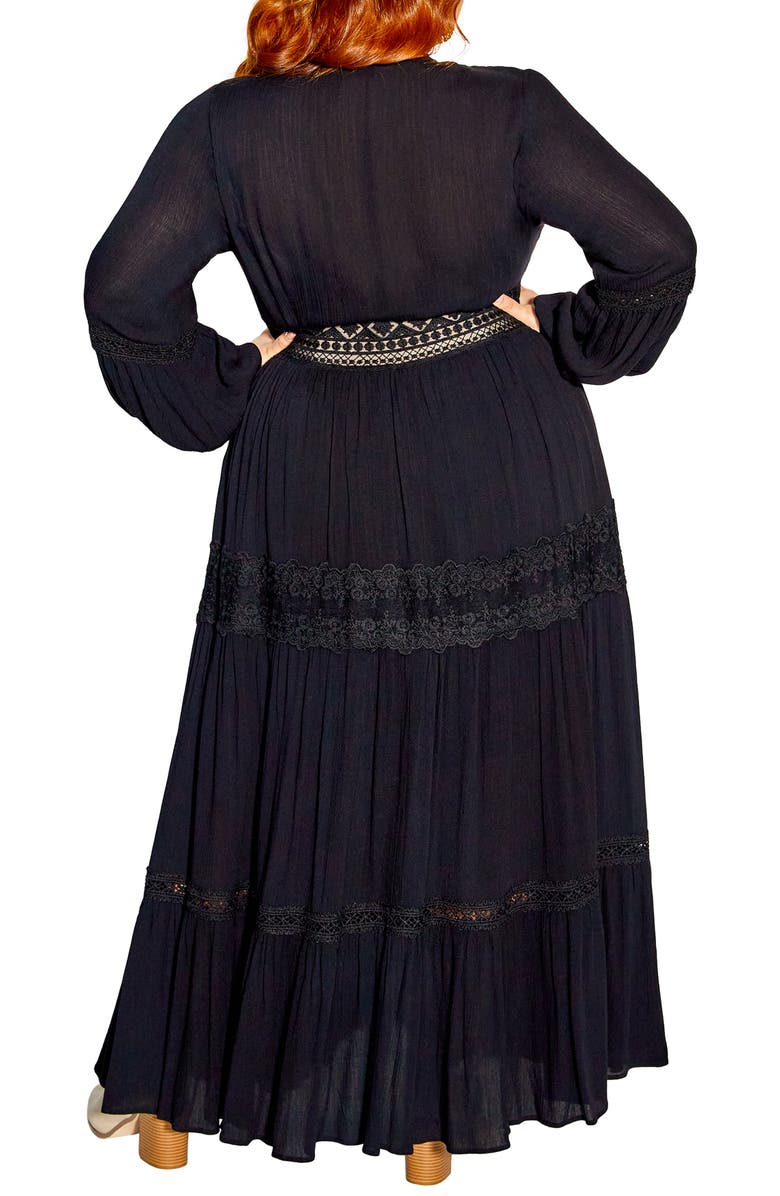 City Chic Elena Embroidered Long Sleeve Maxi Dress, Alternate, color, 