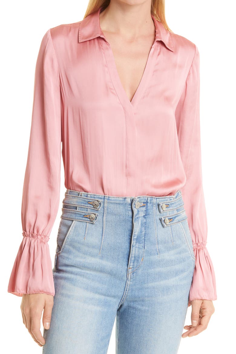 Abriana Satin Blouse, Main, color, LIPSTICK PINK