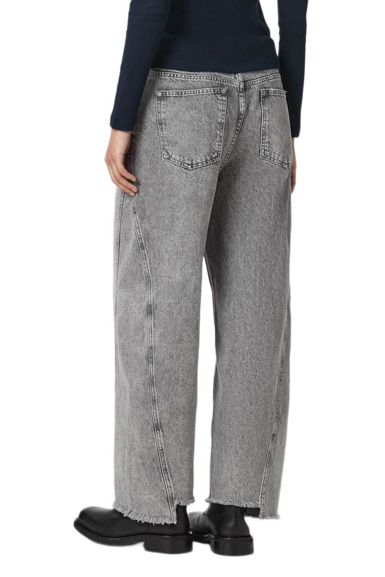 Fox High Waist Raw Hem Wide Leg Jeans, Alternate, color, WASHED GREY