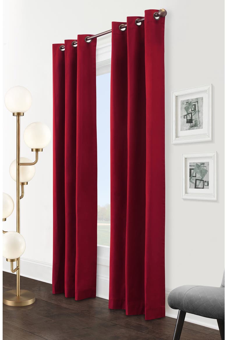 Set of 2 Cotton Curtain Panels, Alternate, color, BURGUNDY