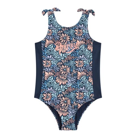 Childrens/Kids Vacation Floral One Piece Bathing Suit