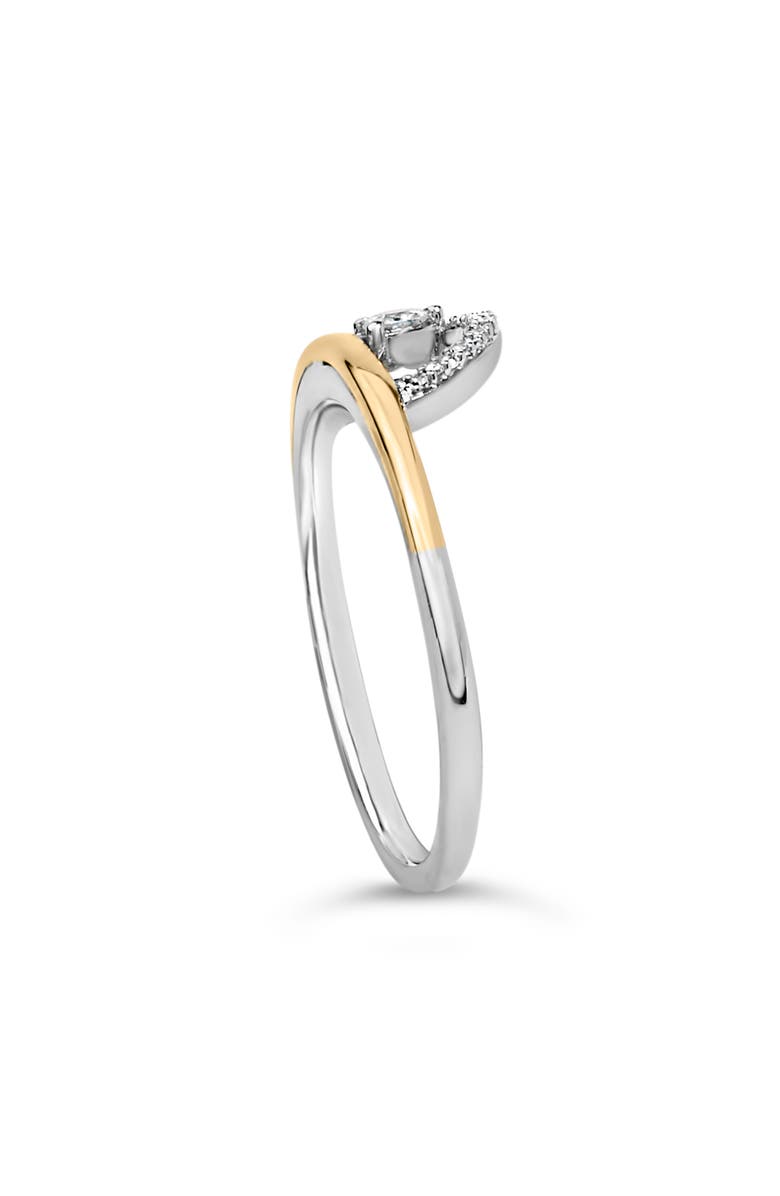 Haus of Brilliance 14K Yellow Gold Plated Sterling Silver 1/10 Cttw Diamond Arc Ring, Alternate, color, Yellow Gold Over Silver