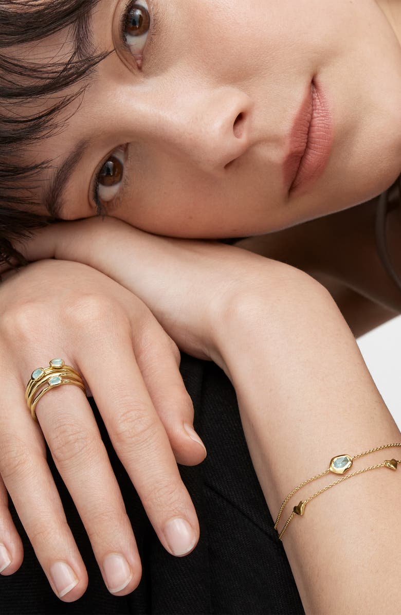 Monica Vinader Odyssey Aquamarine Stacking Ring, Alternate, color, 18Ct Gold Vermeil / Aquamarine