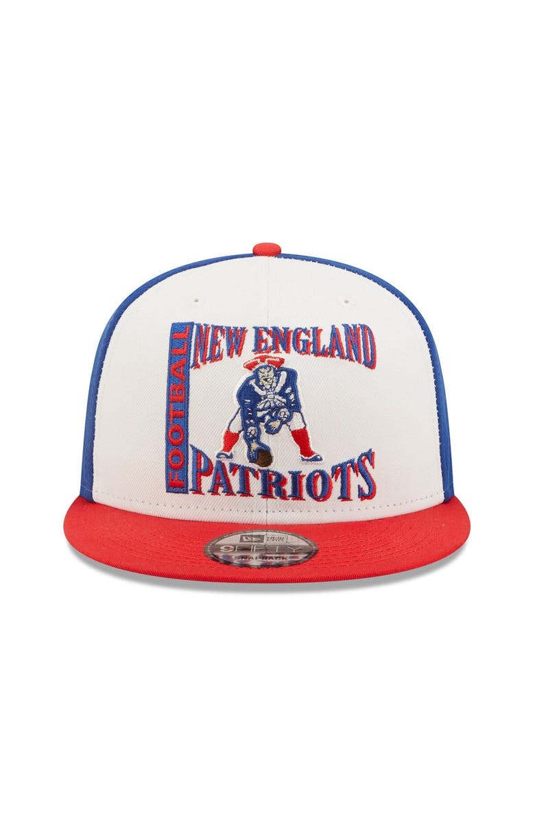 New Era Men's New Era White/Red New England Patriots  Retro Sport 9FIFTY Snapback Hat, Alternate, color, 