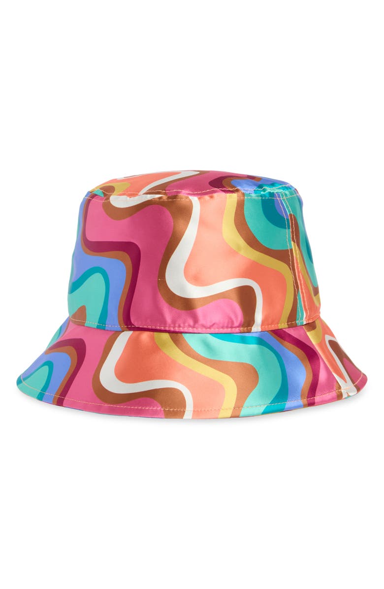Kurt Geiger London Wavy Stripe Print Bucket Hat, Alternate, color,