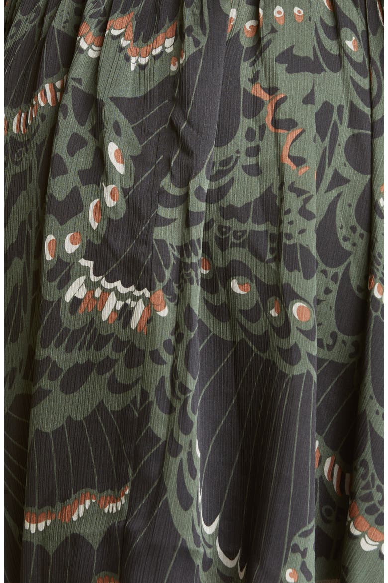 Chrissy Mix Print Long Sleeve Dress, Alternate, color, BLACK