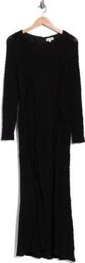 Mila Mae Long Sleeve Textured Knit Maxi Dress
