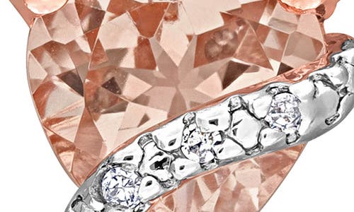 Delmar Morganite & Diamond Heart Pendant Necklace In Pink