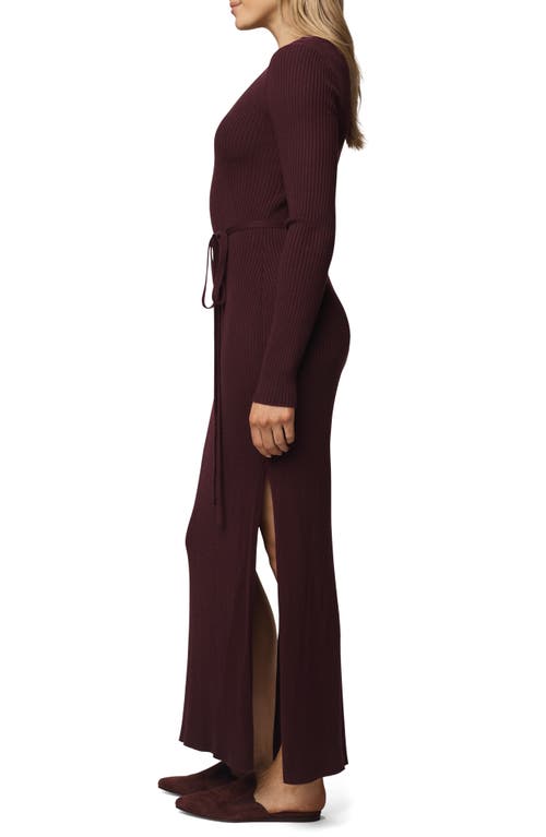 Splendid Georgie Long Sleeve Maxi Sweater Dress In Brown