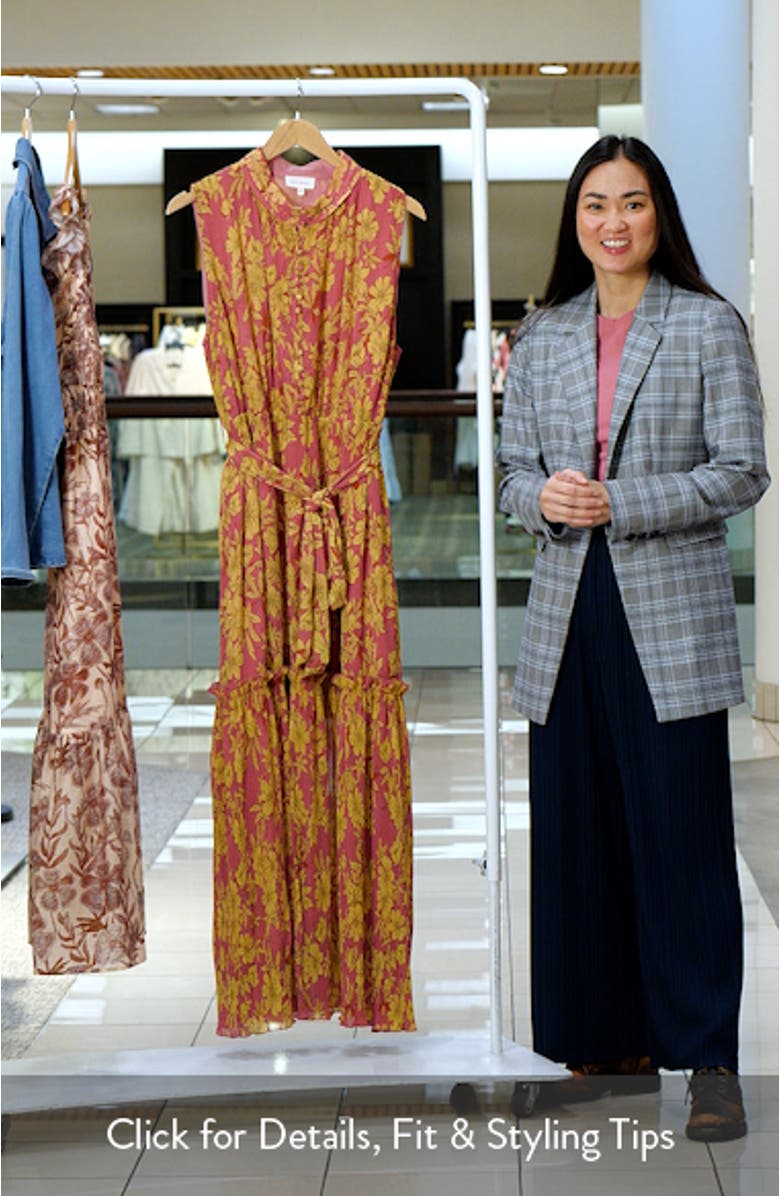 Floral Plissé Maxi Dress, sales video thumbnail