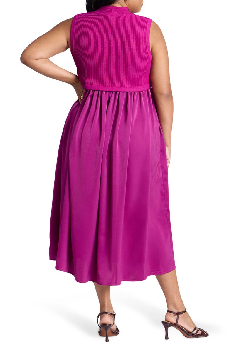 ELOQUII Mixed Media Dress, Alternate, color, 