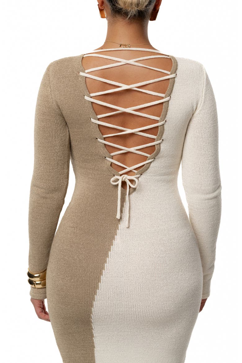 No Hard Feelings Long Sleeve Sweater Dress, Alternate, color, BEIGE