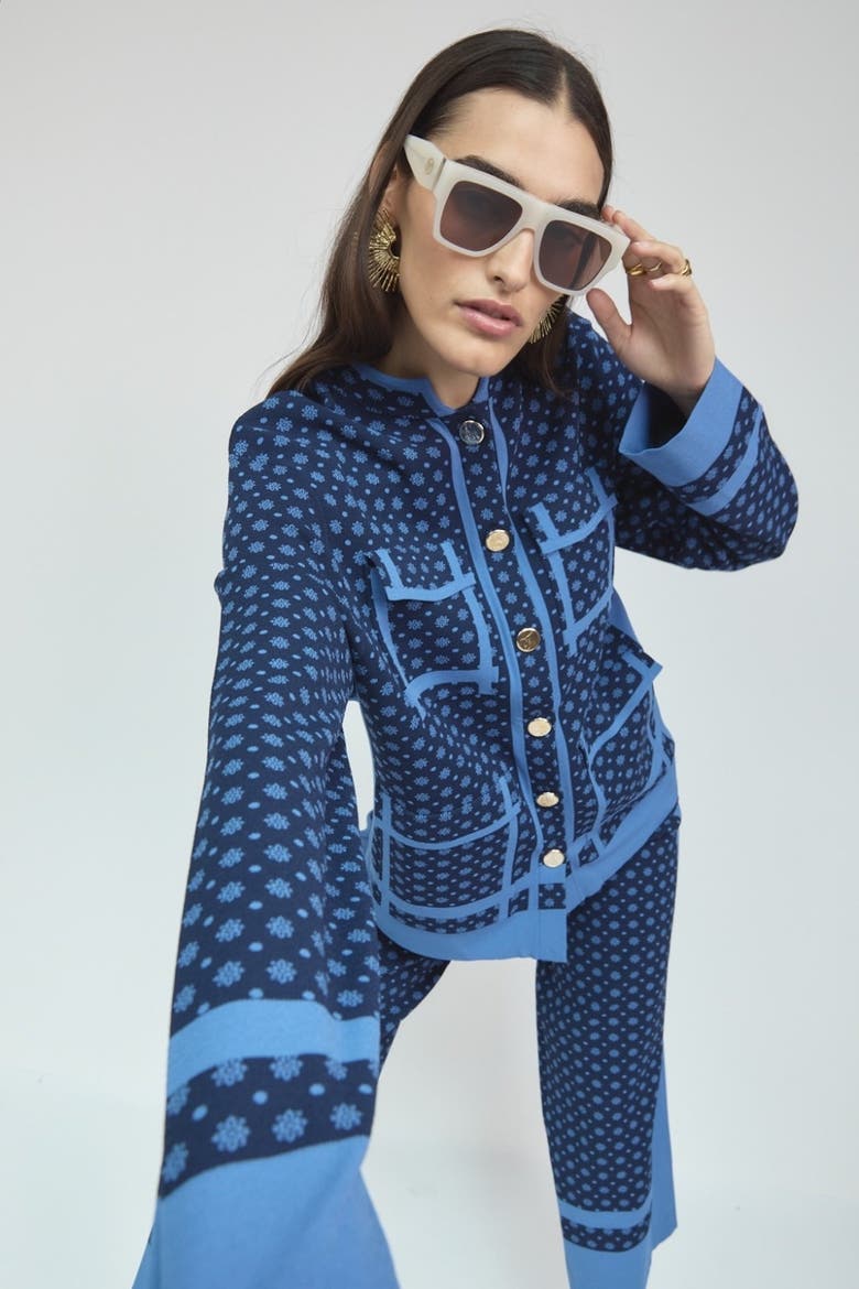 Ditzie Knit Jacket, Alternate, color, Twilight