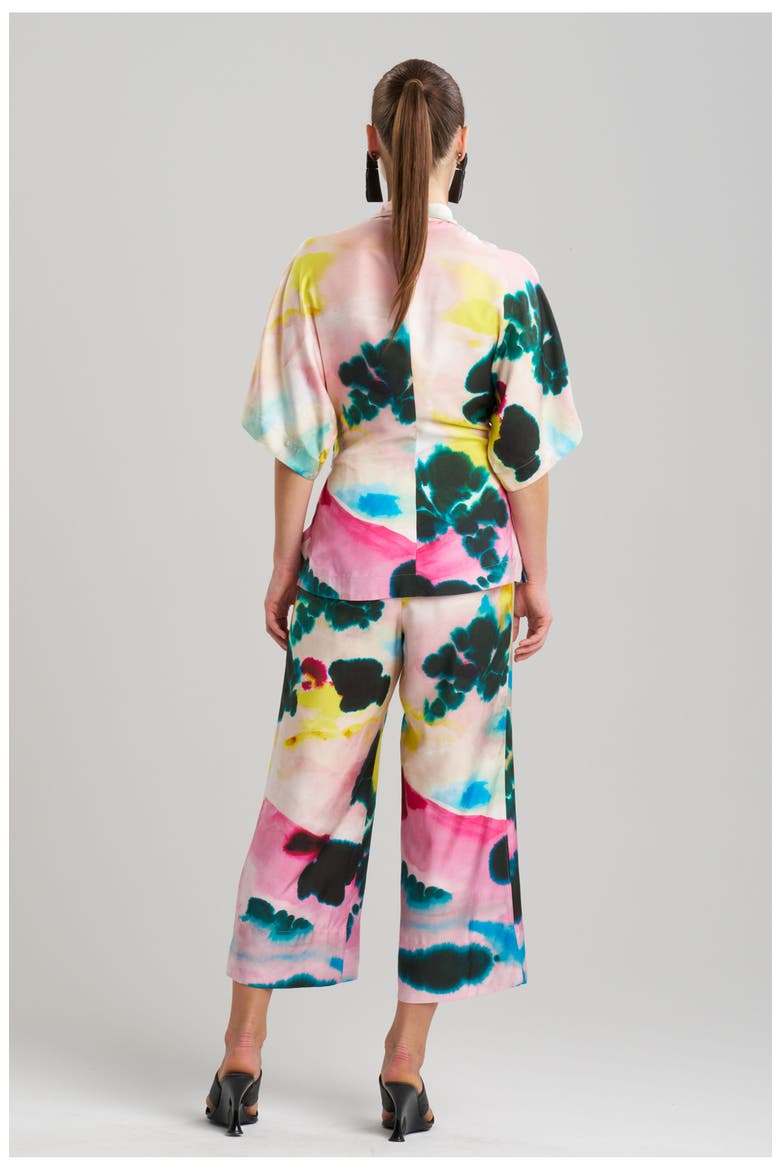 Akiko - Printed Cotton Silk Twill Wrap Top, Alternate, color, Multi