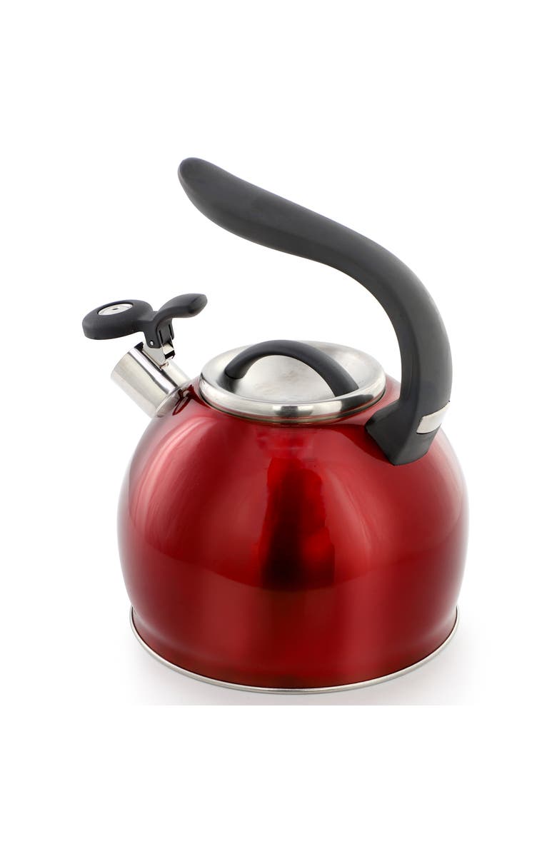 Mr. Coffee Kassel 2.1 Quart Stainless Steel Whistling Tea Kettle, Alternate, color, Red