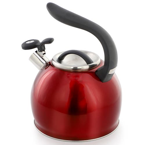 Mr Coffee Mr. Coffee Kassel 2.1 Quart Stainless Steel Whistling Tea Kettle In Red