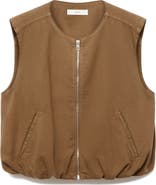 MANGO Bubble Hem Denim Vest