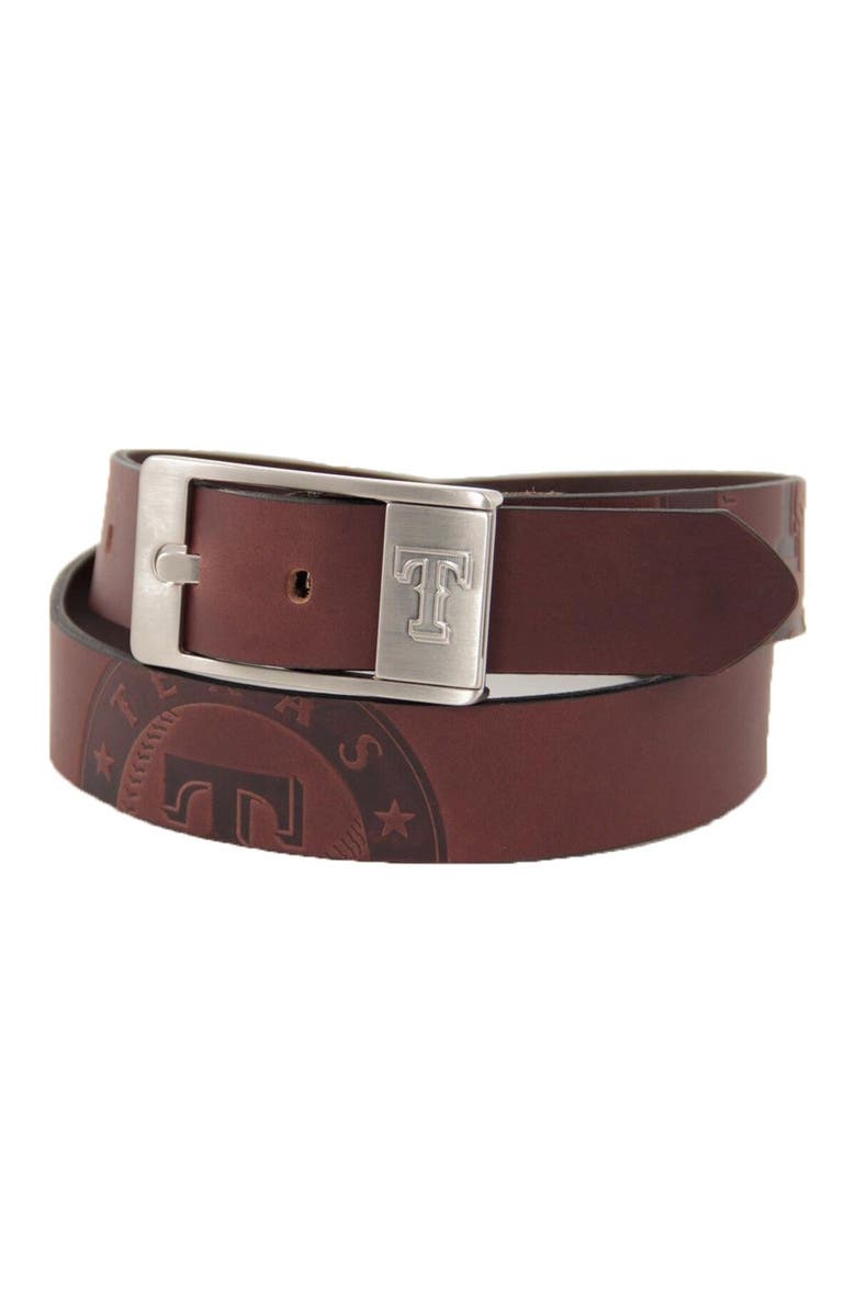 EAGLES WINGS Texas Rangers Brandish Leather Belt - Brown, Main, color, Brown