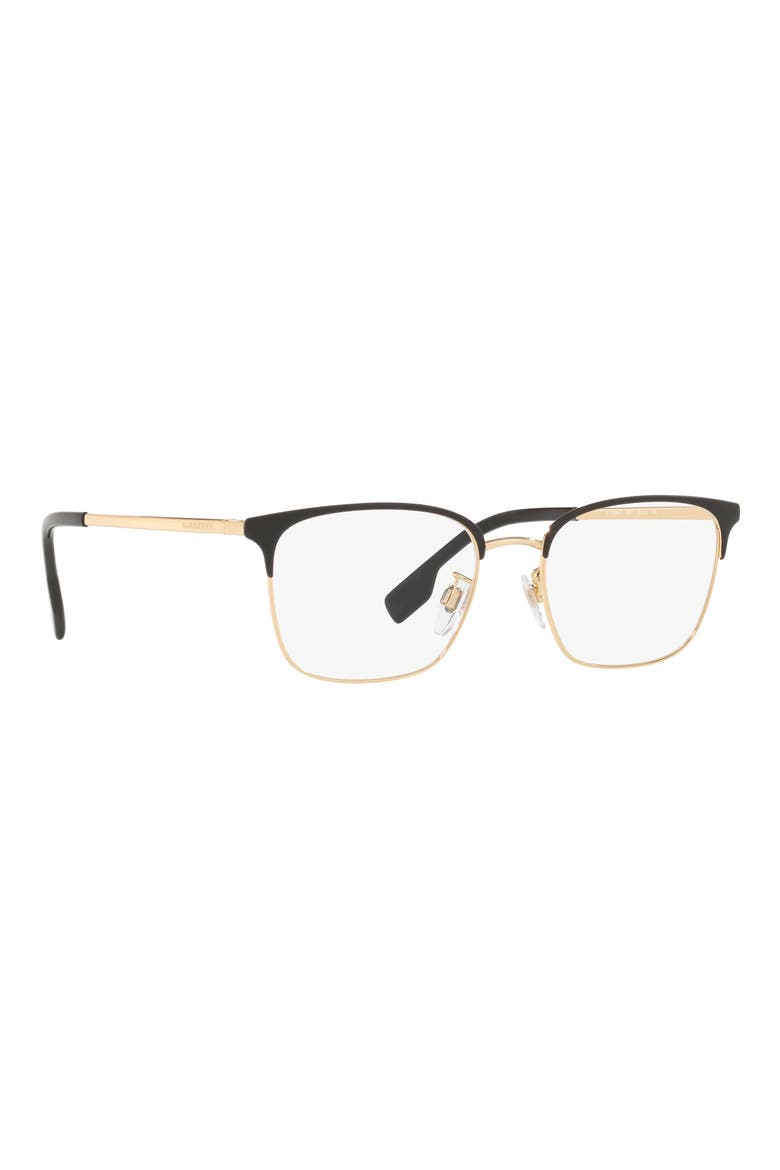 53mm Square Optical Glasses, Alternate, color, MATTE BLACK/ GOLD / DEMO LENS