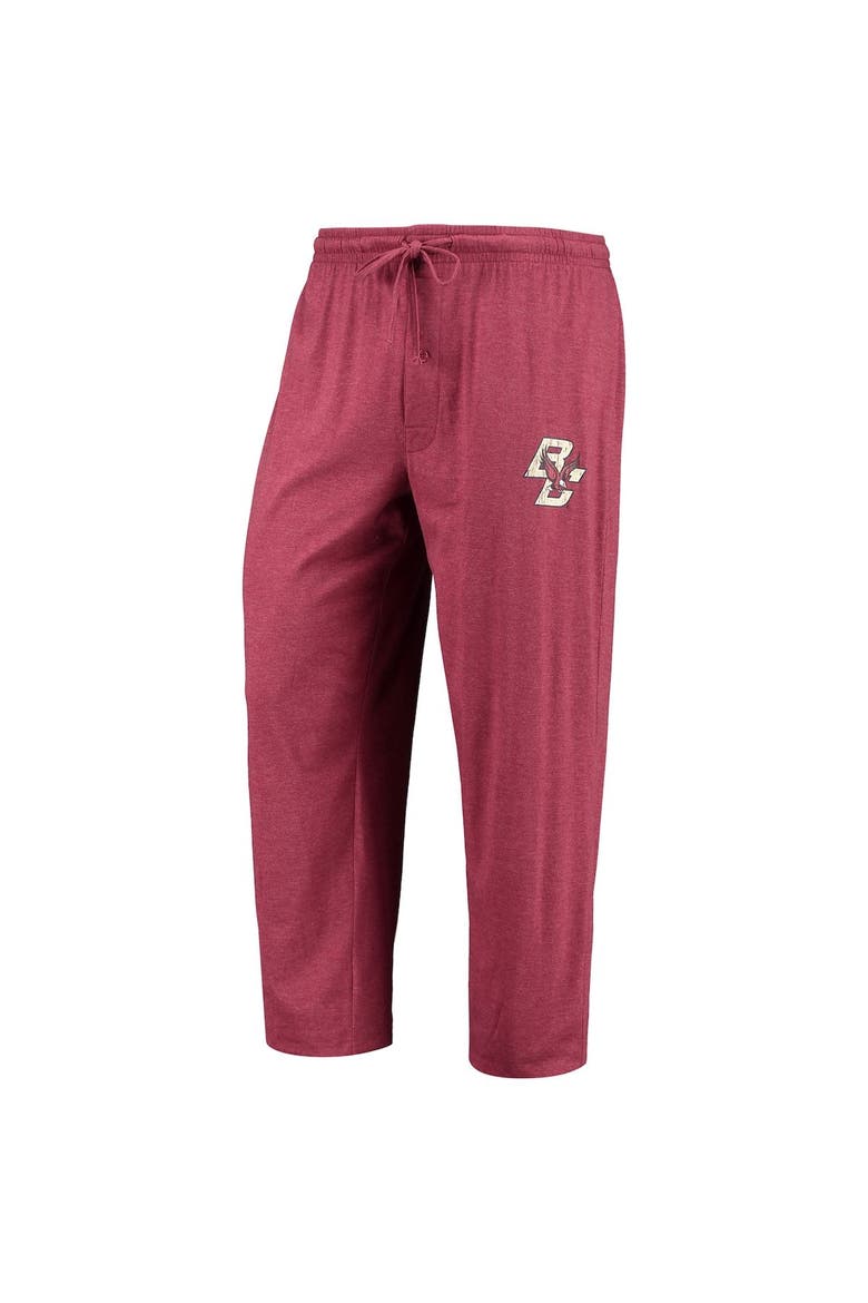 Men's Concepts Sport Maroon/Heathered Charcoal Boston College Eagles Meter Long Sleeve T-Shirt & Pants Sleep Set, Alternate, color, Maroon
