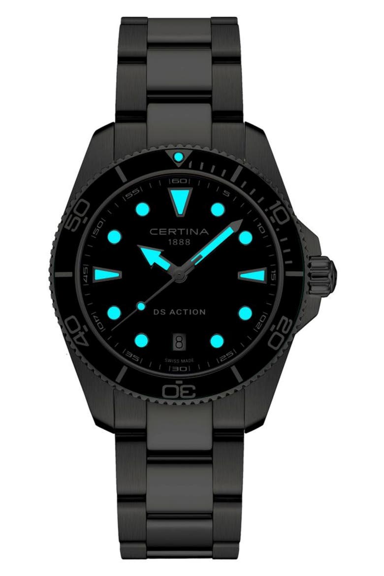Bracelet Watch, 40mm, Alternate, color, STAINLESS STEEL / GREEN
