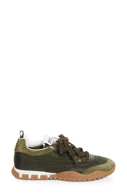 Miu Miu Nylon Sport Sneaker In Green